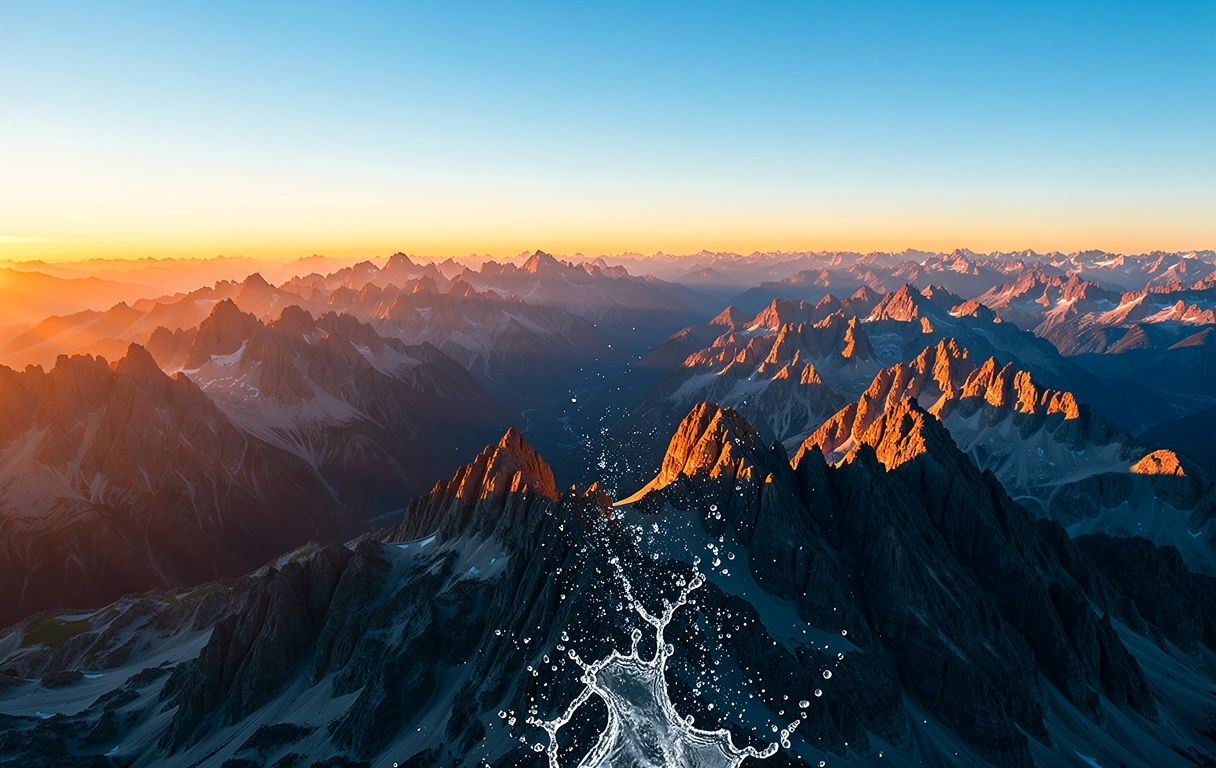 Schweizer Alpen Panorama bei Sonnenaufgang